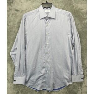 Damiani Men's Dress‎ Shirt 16.5 EU 42 Light Blue French Cuffs Made in Italy